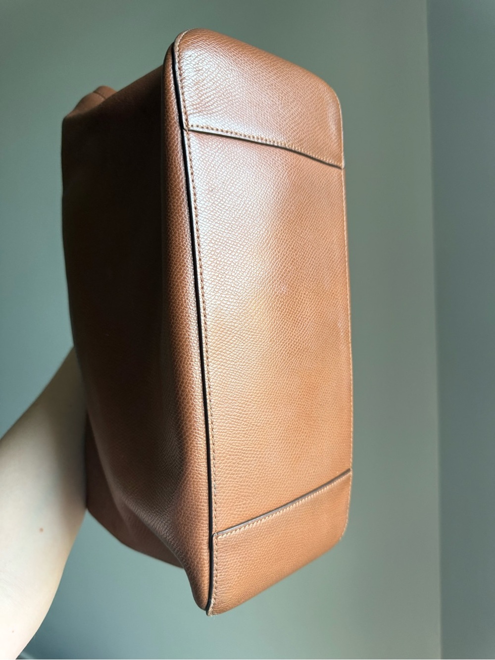 Coach Tan Pebble Leather Tote with Gold Hardware - Picture 9 of 13